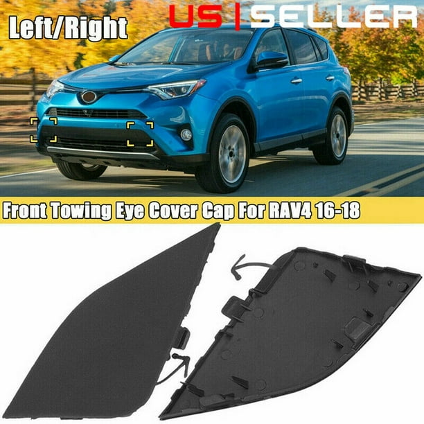Pair Front Bumper Tow Hook Eye Cover Cap For Toyota RAV4 2016-2018 Left Right
